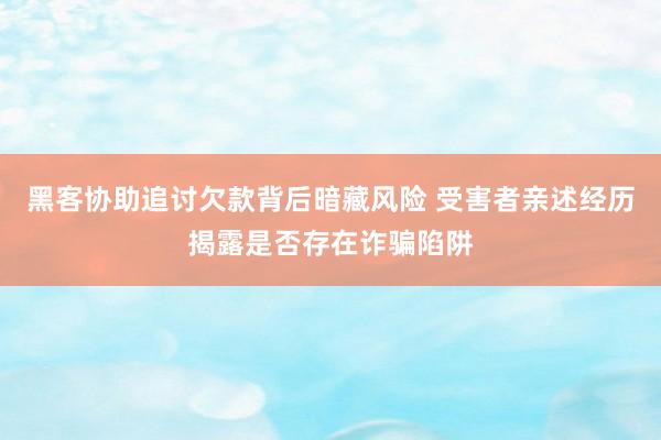 黑客协助追讨欠款背后暗藏风险 受害者亲述经历揭露是否存在诈骗陷阱